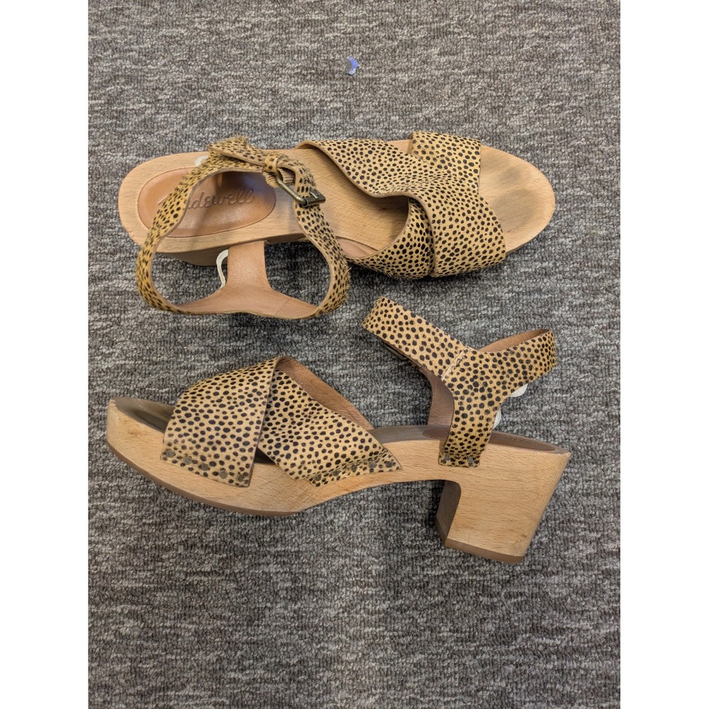 Madewell Women's Size 8 Leopard Print Block Heel Sandals Style AH731